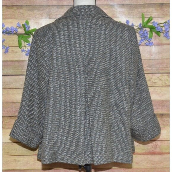 Lane Bryant Double Button Green Tweed Blazer 3/4 Sleeve Womens 18 18W Career - Picture 6 of 10